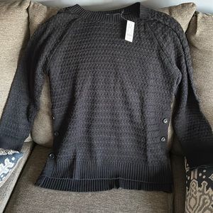 New York & Company sweater in Medium. Black and I also have a blue one.